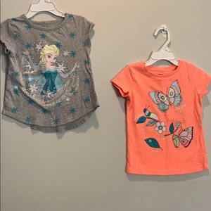 Disney Frozen & Carter’s butterfly shirts Size 4T